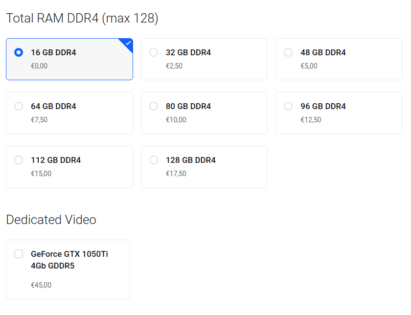 Game Server Hosting Company: DDR4 RAM