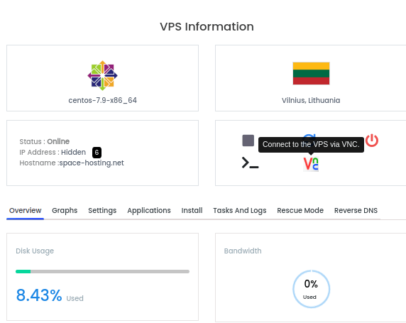 How to access VPS via ssh and vnc